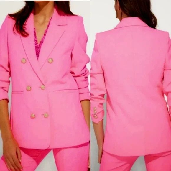 GENERATION‎ LOVE Leighton Crepe Blazer Ultra Pink Gold Buttons Sz XXL NWT - Picture 1 of 4